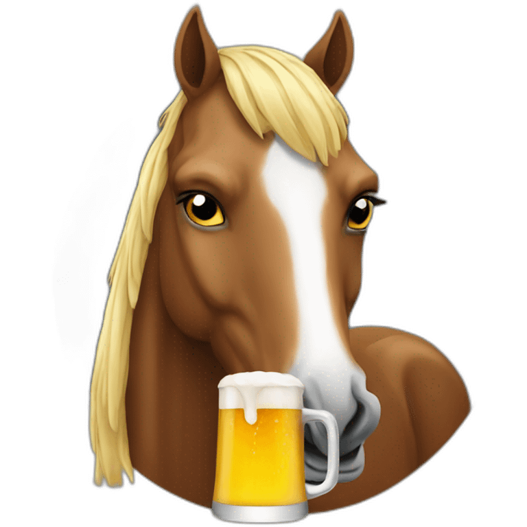 Horse-drinking-a-beer emoji