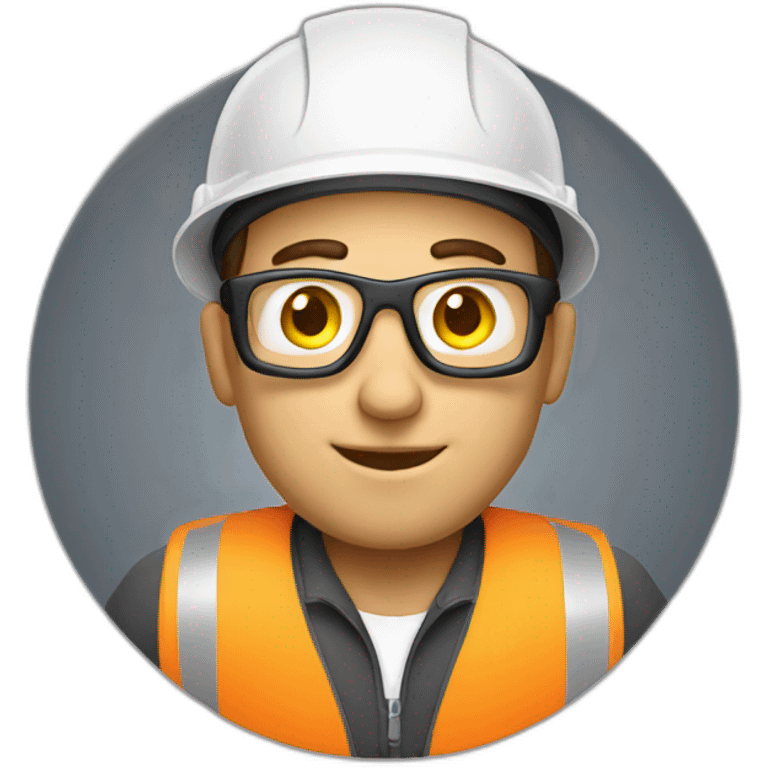 An contractor with his macbook emoji