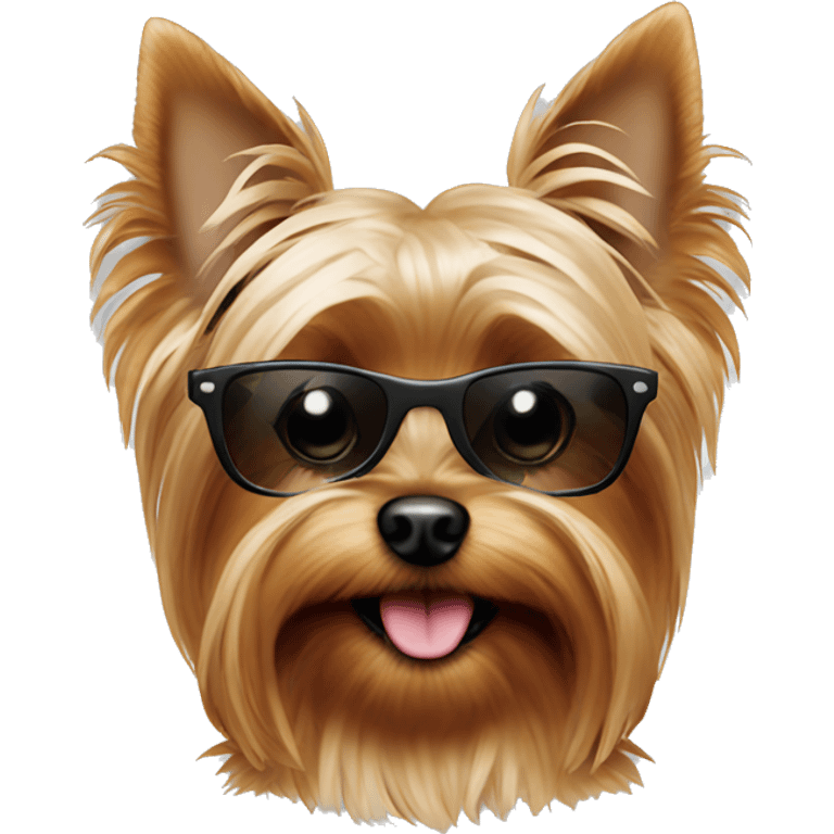 Yorkie wearing sunglasses emoji