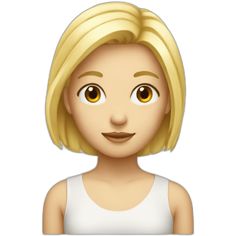 a blond girl with a square head shape emoji