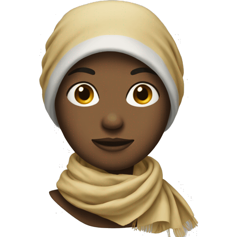 women face with a scarf on her head emoji