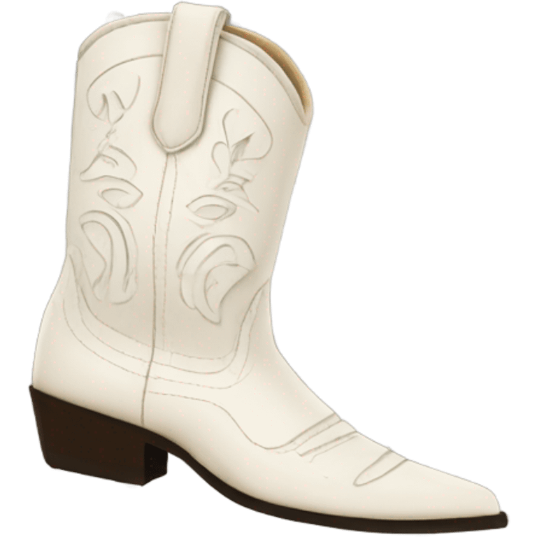 Cowboy white Boots  emoji