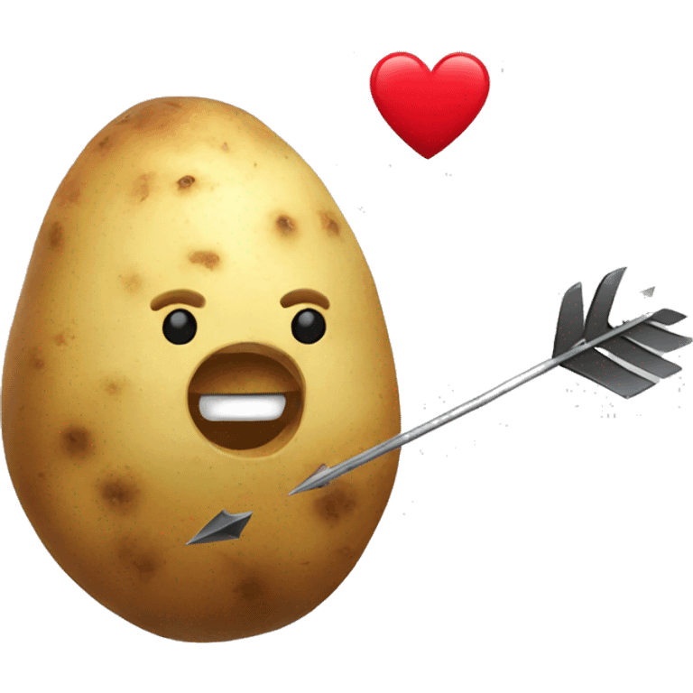 A potato shooting a heart with a arrow emoji