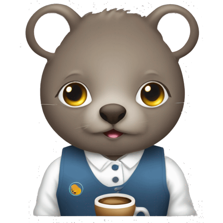 Barista wombat with la marzocco emoji