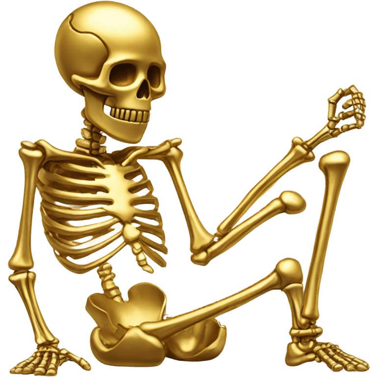 Skeleton made out of gold emoji