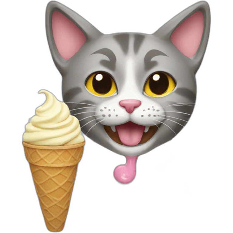 Cat eating ice cream emoji