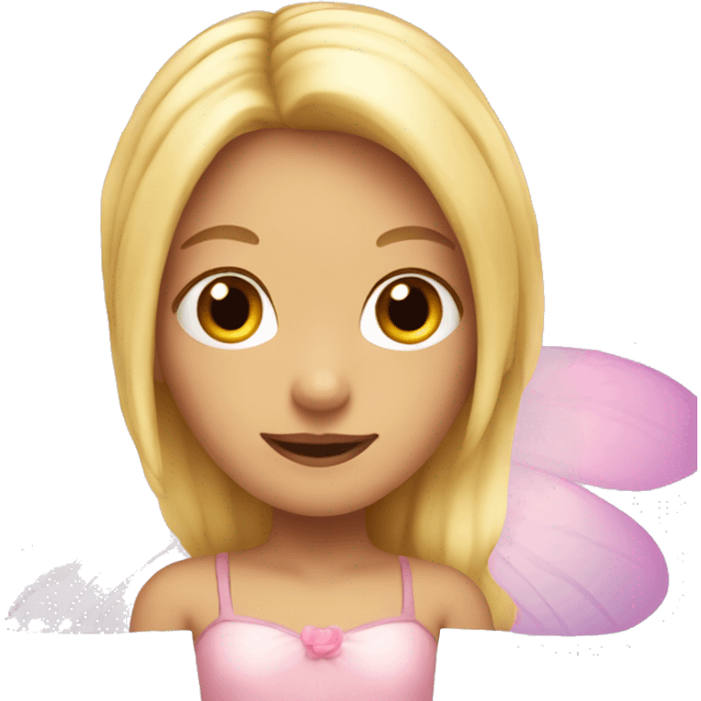 fairy with pink wings and blonde hair  emoji