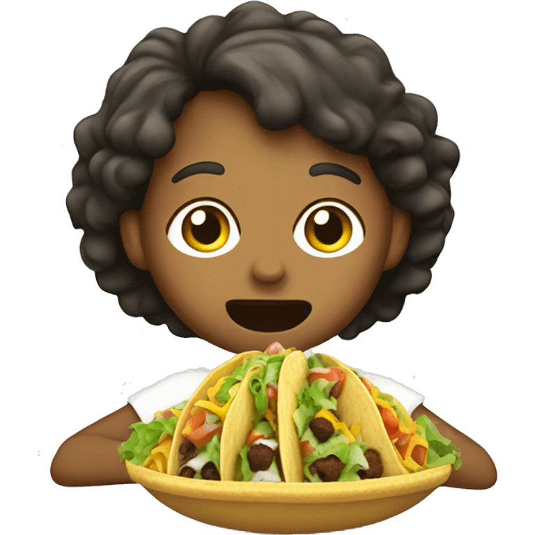 kid eating taco salad emoji