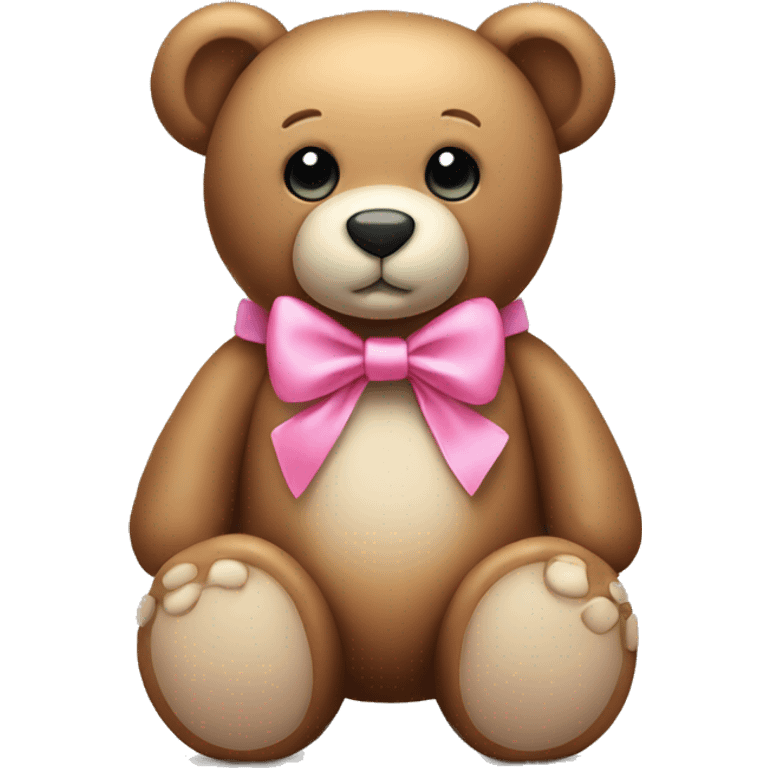 Ios teddy bear with pink bow emoji