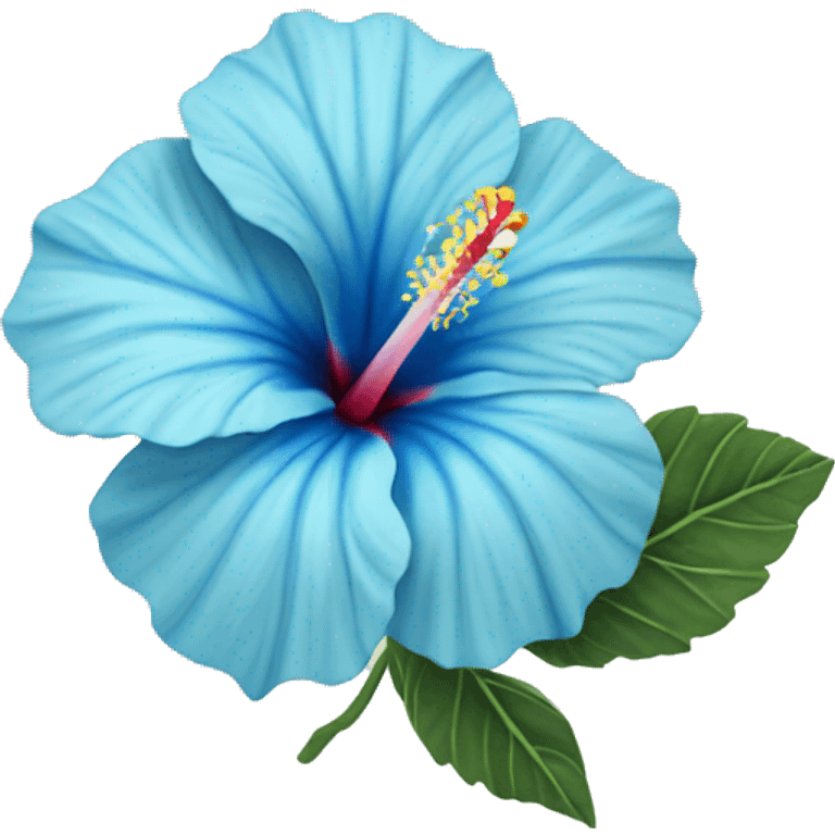 pastel Blue hibiscus flower emoji