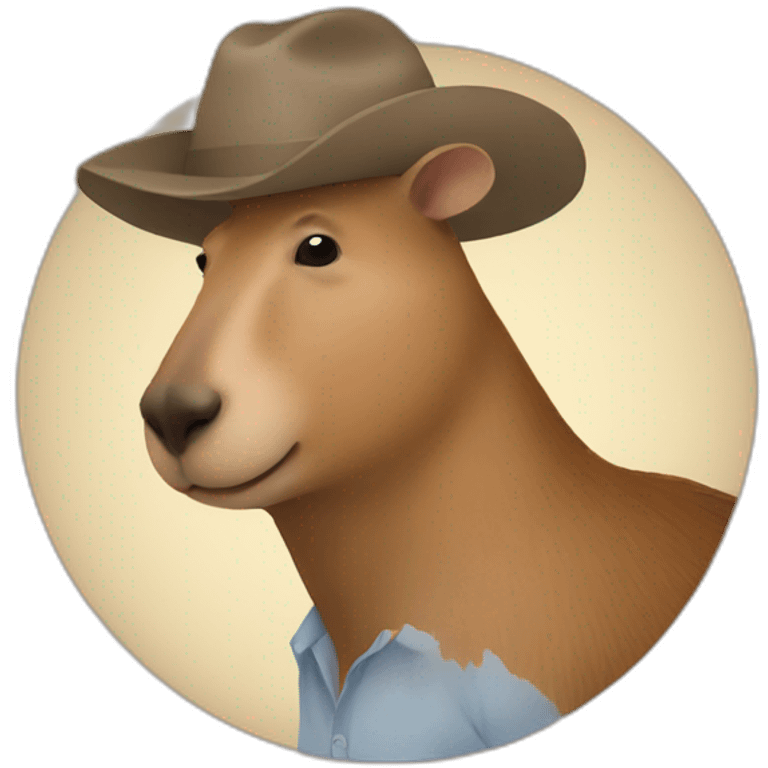 Man with painting as a capybara emoji