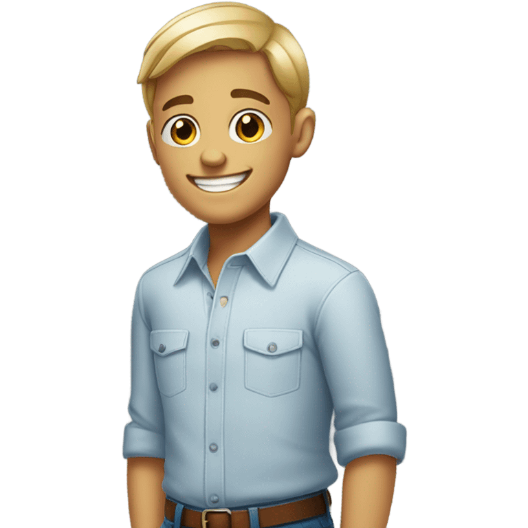 smiling boy in collared shirt emoji