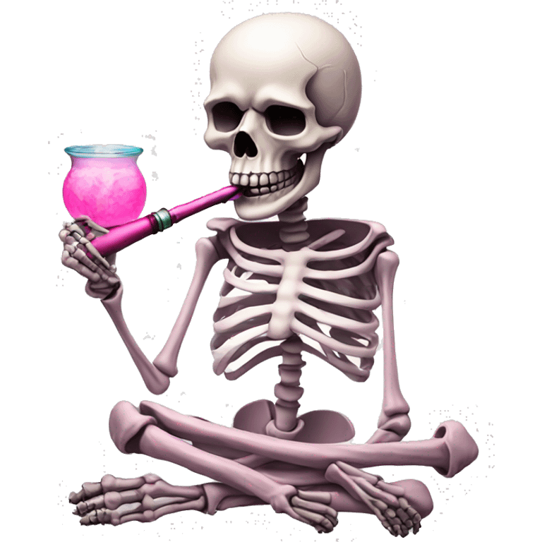 Skeleton with pink hookah  emoji