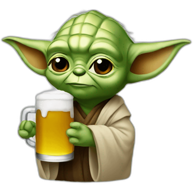 Yoda drink a beer emoji