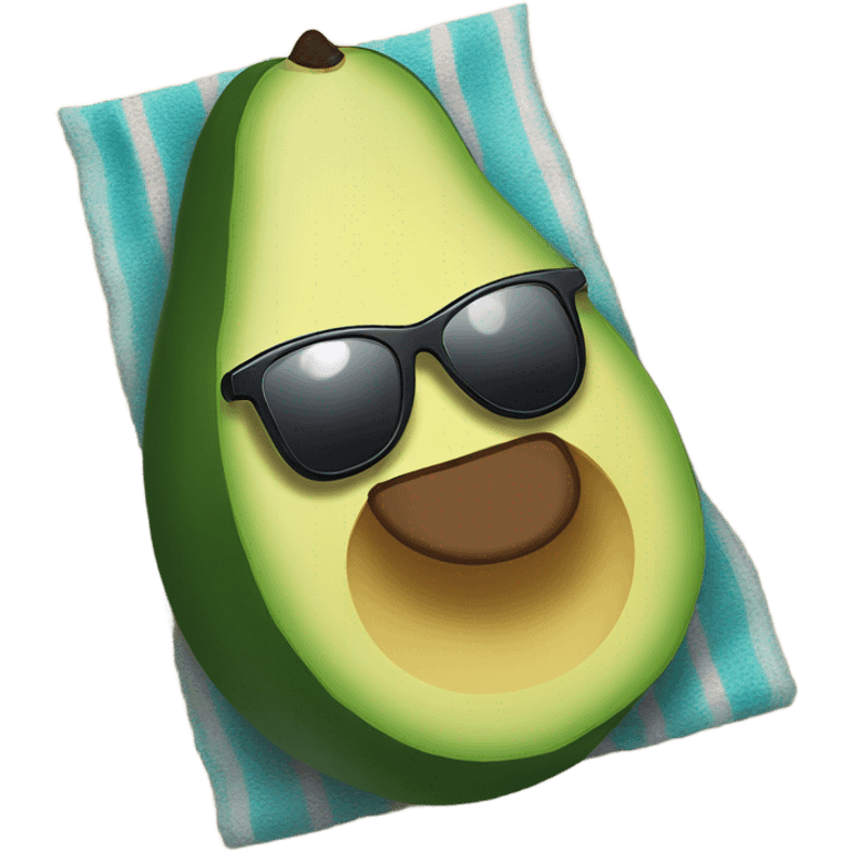 Avocado smiling on a beach emoji