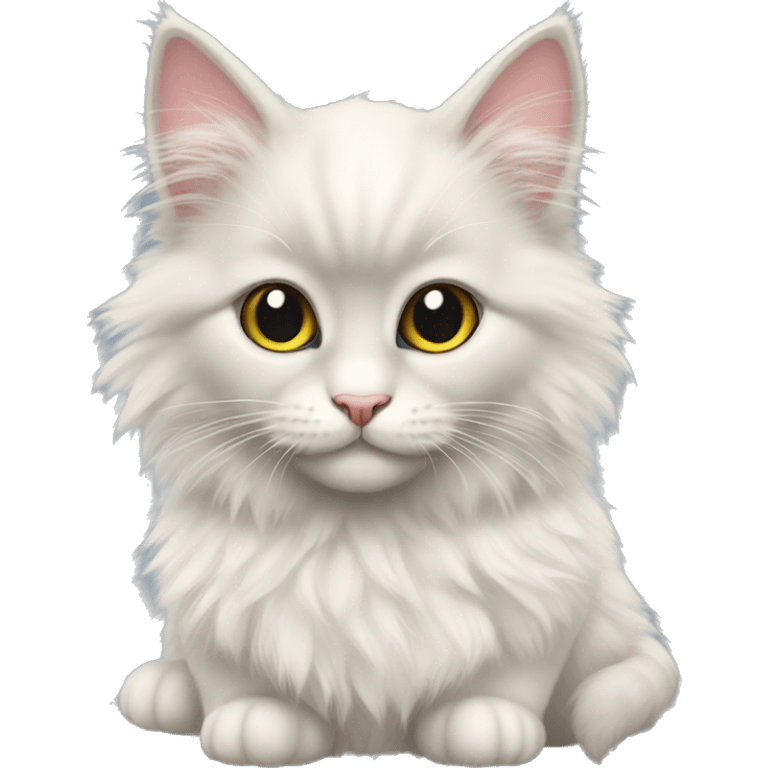 fluffy kitten of the Neva Masquerade breed emoji