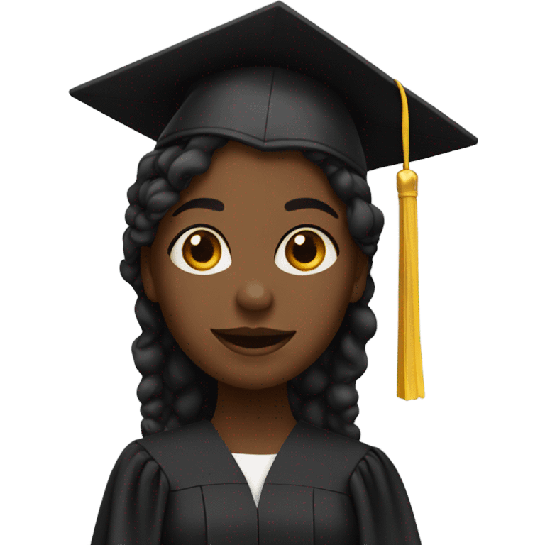 Black girl with a degree emoji