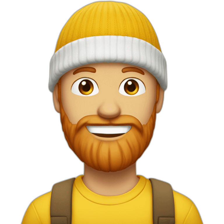 red-bearded-guys-white-teeth-wearing-yellow-beanie-white-shirt emoji