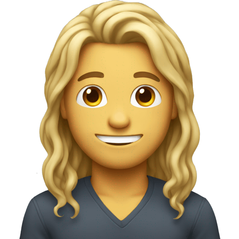 Smiley emoji with long hair male emoji