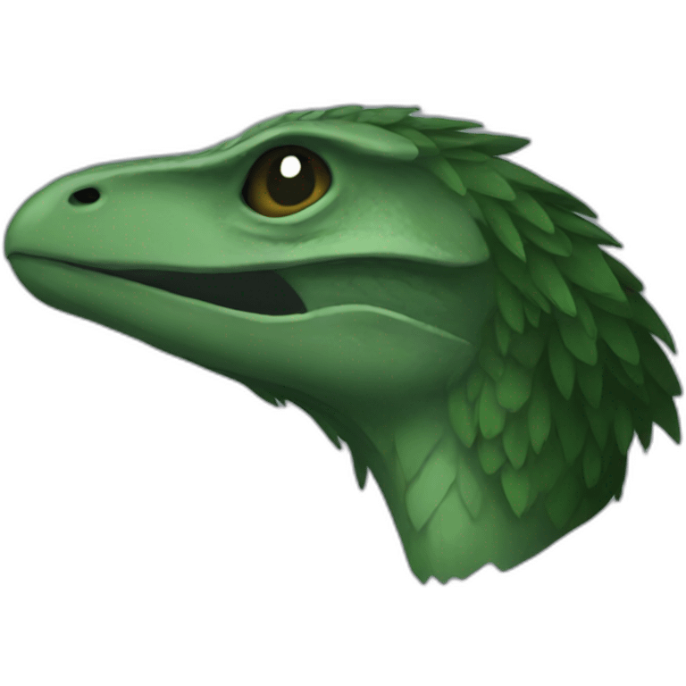 dark green sleeping raptor emoji