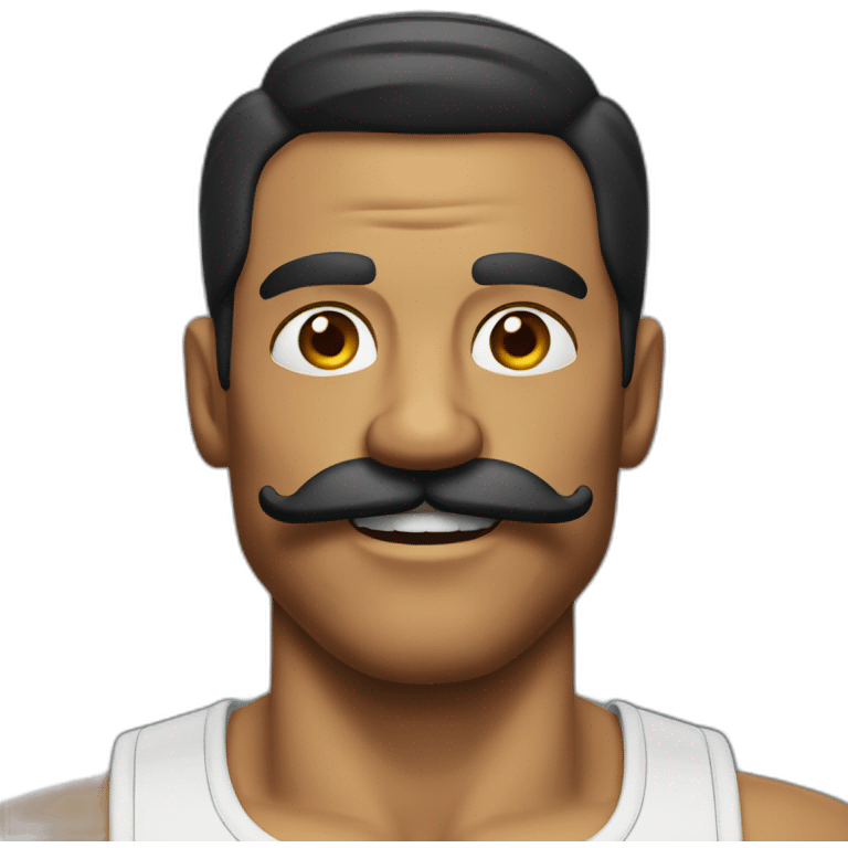 Muscles mustache expressive Cuban man emoji