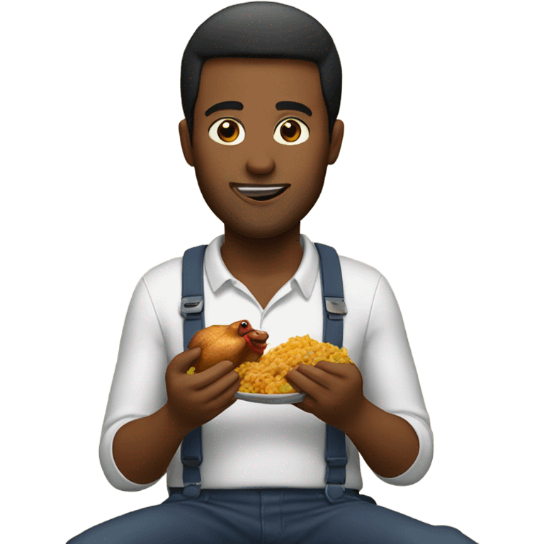 Man eating chicken  emoji