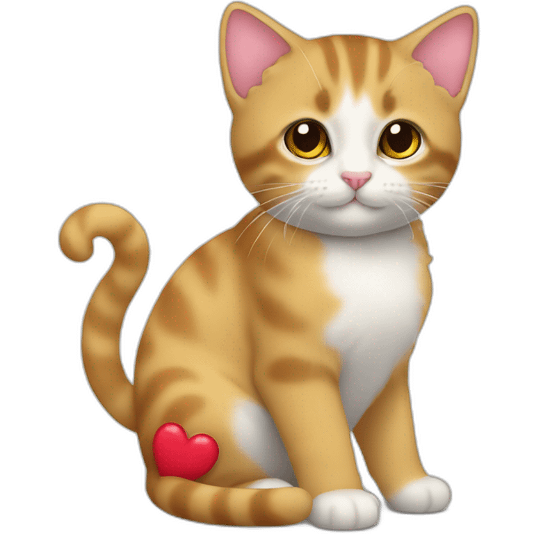 chaton avec coeur emoji