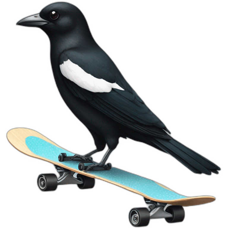 magpie on a skateboard emoji