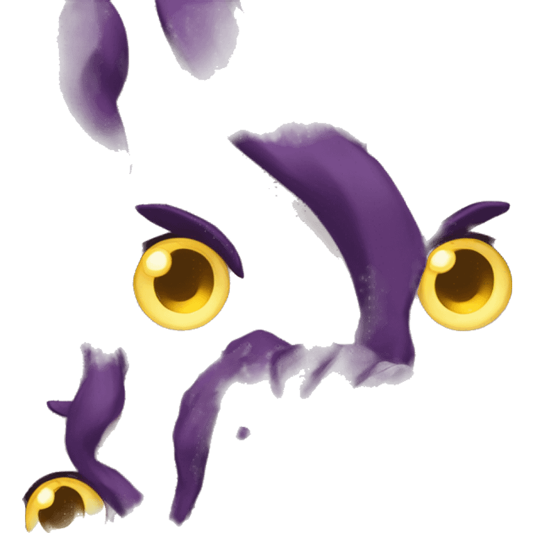 Male puple tiefling with yellow eyes crying emoji