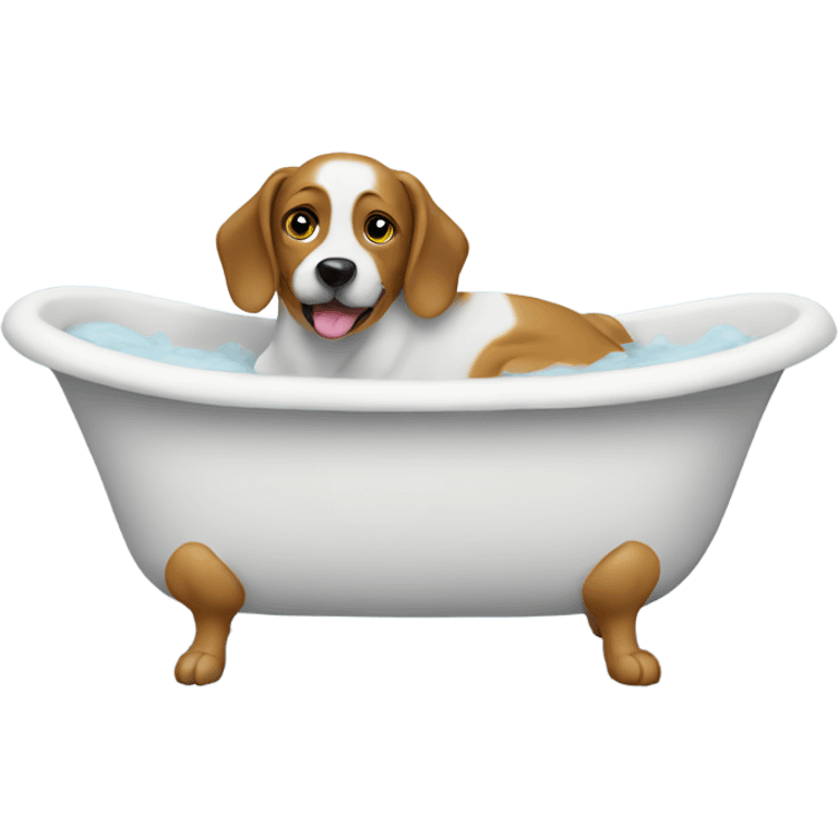 Dog in bathtub emoji