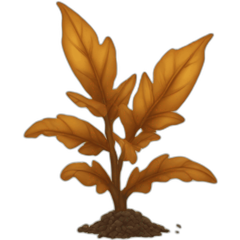 sick plant dry leaves brown emoji