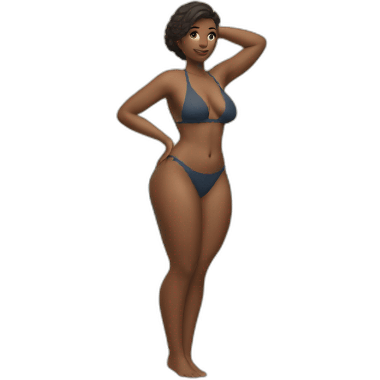 Slim-thicc Caucasian woman small bikini pose (beach body) emoji