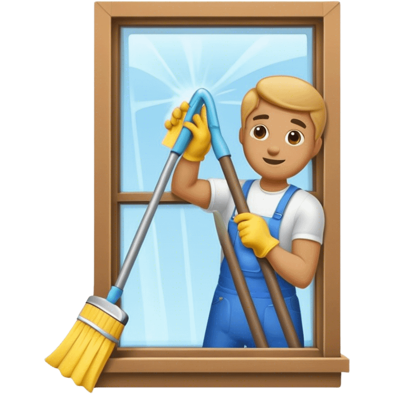 man cleaning windows emoji