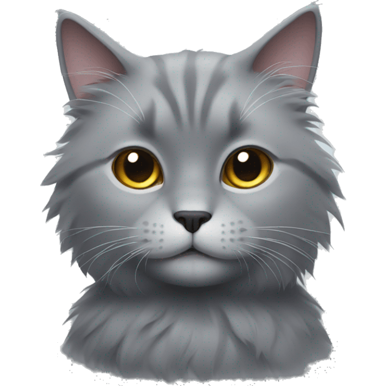 Fluffy grey cat emoji