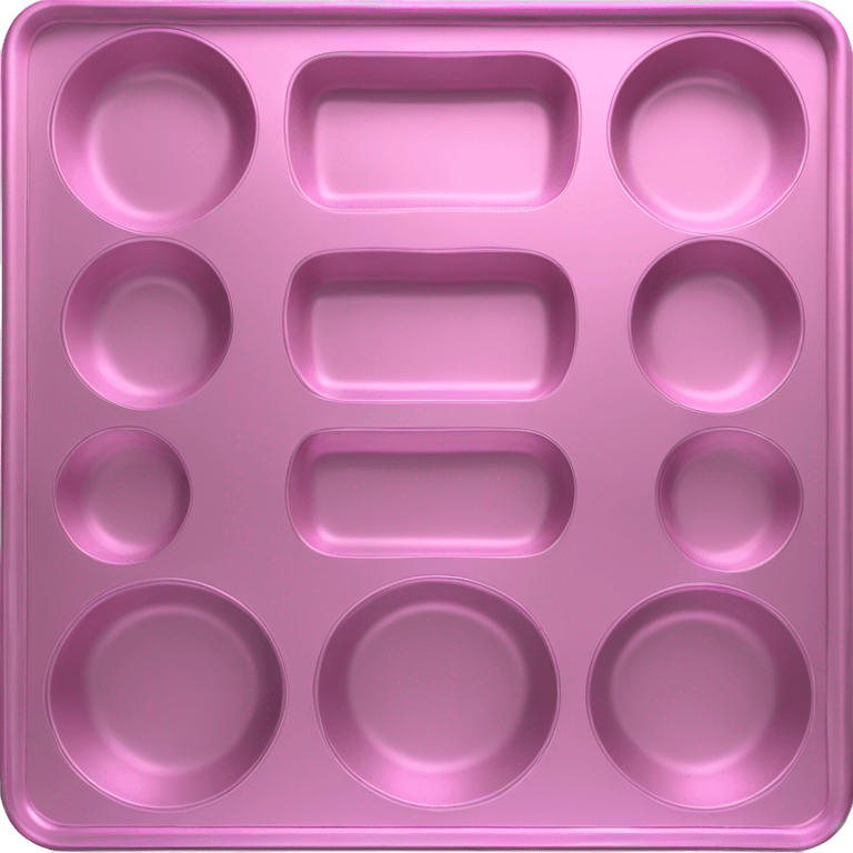 Realistic metallic pink cookie sheet baking pan. emoji