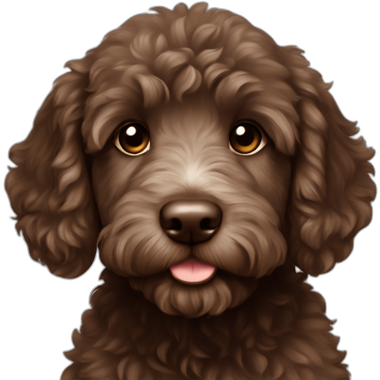 Dark brown Australian labradoodle puppy emoji