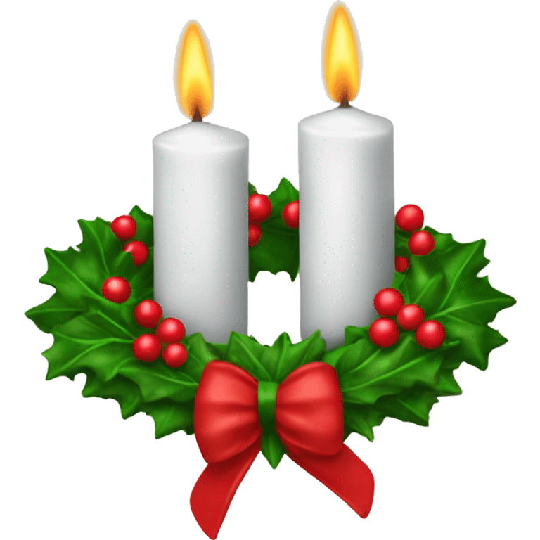 Advent Wreath four candles and bow emoji