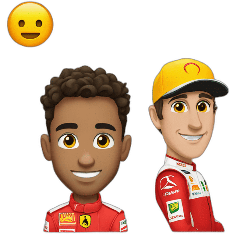 Lewis Hamilton mélangé a Charles Leclerc emoji