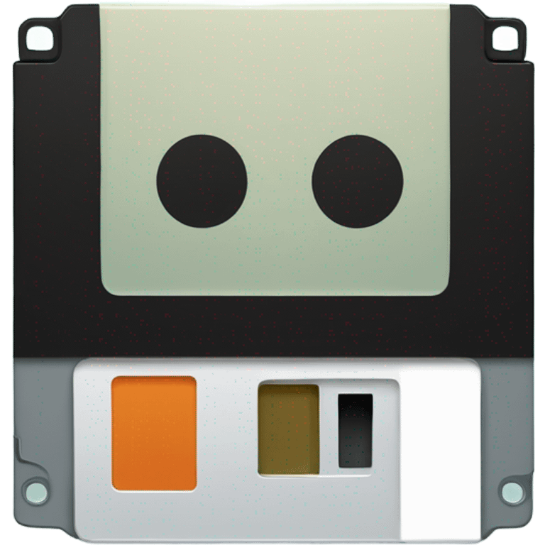 A retro floppy disk with a glowing pixel effect, futuristic neon grid background, simple bold design. emoji