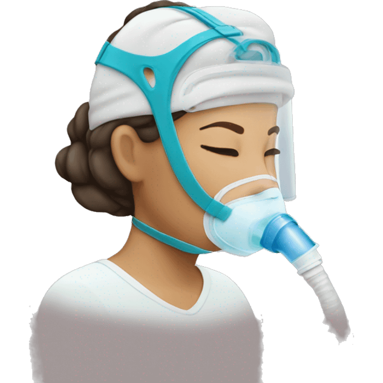 women with cpap mask on emoji