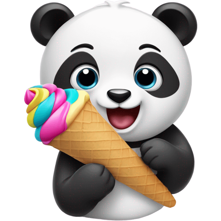 Panda eating ice cream emoji