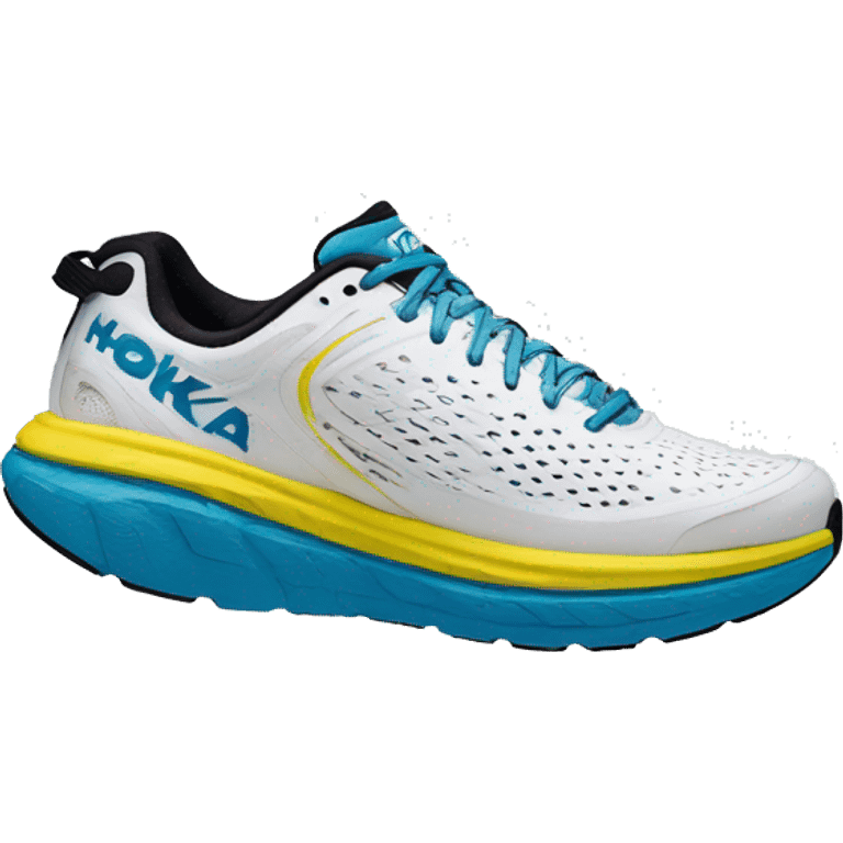 Hoka one one white sneakers  emoji