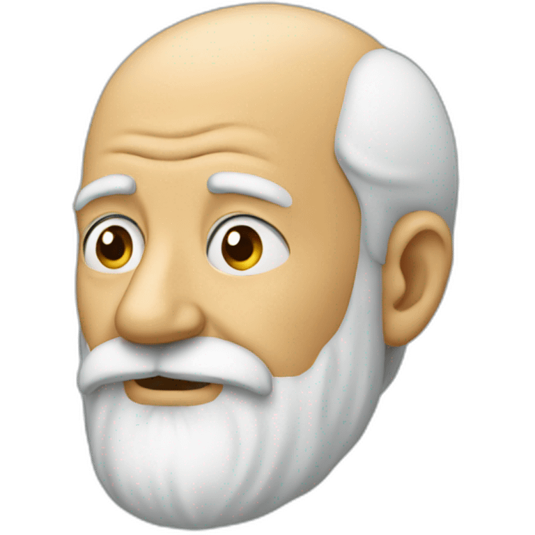 Old man with beard looking in profile emoji