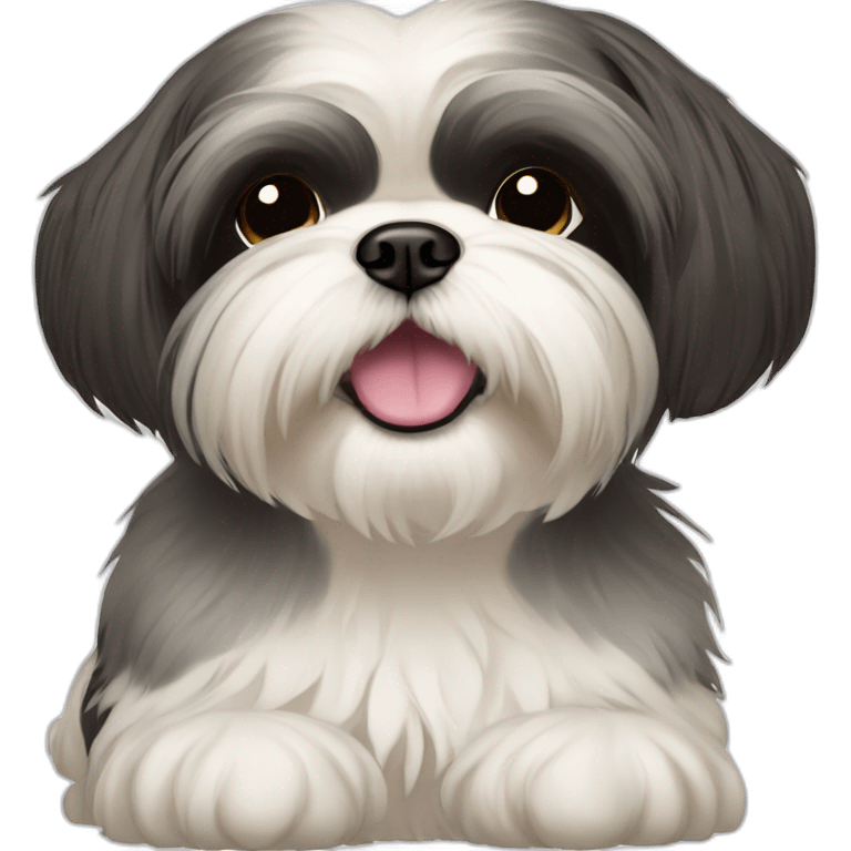 shih tzu with dark short hair emoji