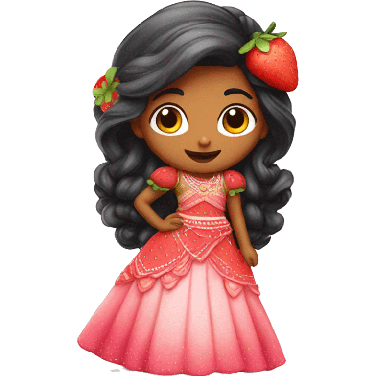 strawberry shortcake in a lehenga  emoji