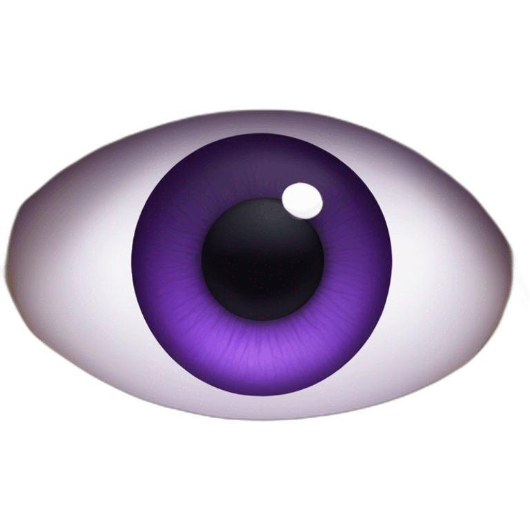 a very powerful male eye with a violet iris showing serious emotion and a white sclera emoji