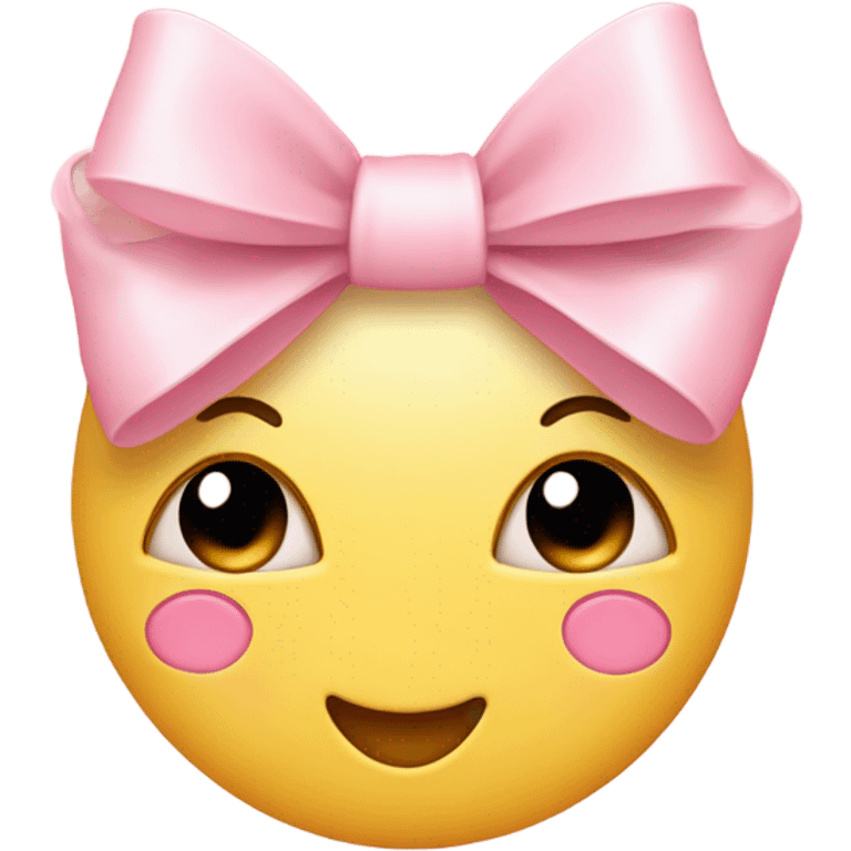 little light pink bows smiley with heart blush emoji