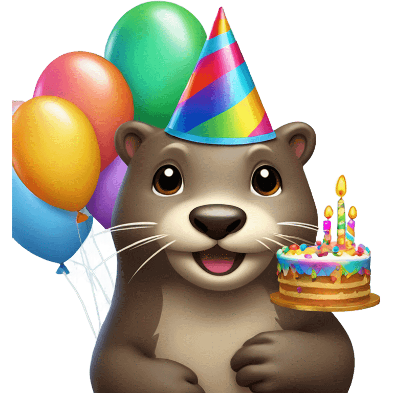 Birthday otter emoji