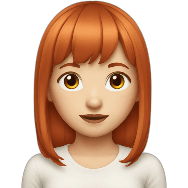 Cute Redhead girl with bangs emoji