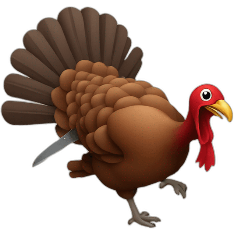 turkey running away from a knife emoji